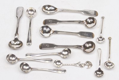 Lot 357 - A collection of mixed silver salt and mustard...