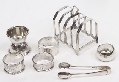 Lot 366 - Mixed silverware, to include a George V silver...