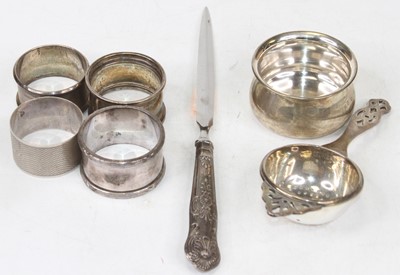 Lot 371 - Mixed silver items to include an Edwardian tea...