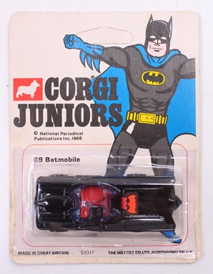 Lot 1111 - Corgi Juniors, No.69, Batmobile, housed on the...