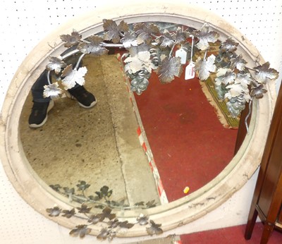 Lot 1166 - A contemporary large circular wall mirror,...