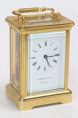 Lot 514 - A Garrard & Co brass carriage clock, the...