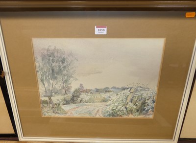 Lot 1058 - JA Hamilton - landscape scene, watercolour,...