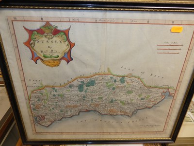 Lot 1068 - Robert Mordan - engraved county map of Sussex,...