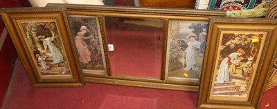 Lot 1109 - A gilt framed triptych mirror print width 71cm,...