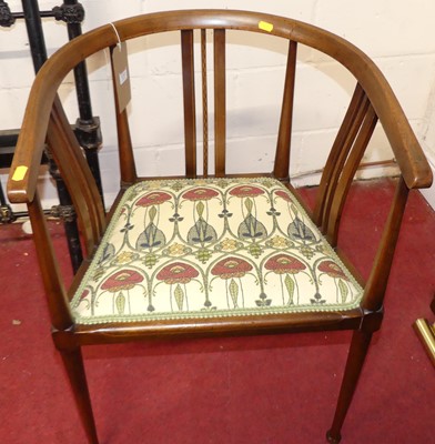 Lot 1212 - An Art Nouveau mahogany and chequer inlaid tub...