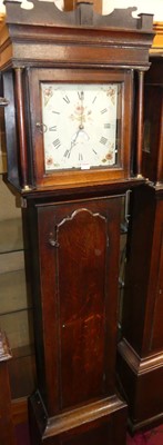 Lot 1218 - A George III oak longcase clock, having an 11"...