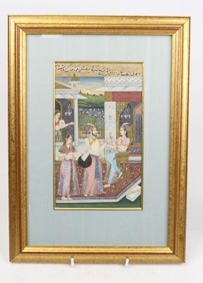 Lot 582 - Indian school - Courtship scene, gouache on...