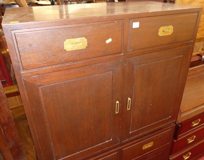 Lot 1243 - A pair of Eastern contemporary hardwood double...