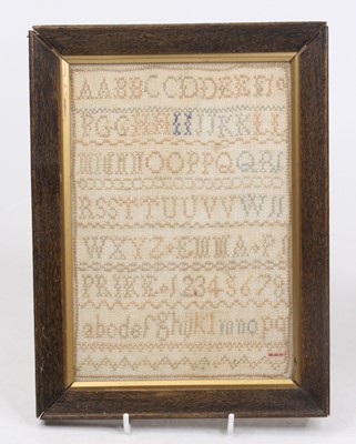 Lot 585 - A vintage needlework sampler, housed in a...