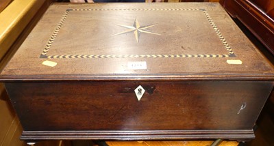 Lot 1254 - A circa 1800 mahogany star and chequer inlaid...