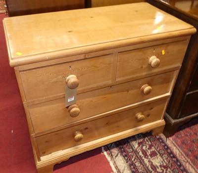 Lot 1262 - A Victorian pine chest of two short over two...