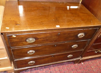 Lot 1264 - A 19th century mahogany chest of three long...