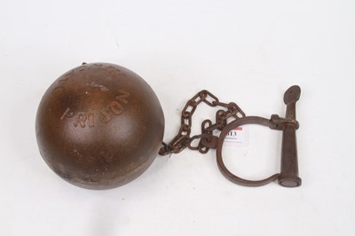 Lot 613 - A reproduction prisoner's ball and chain...