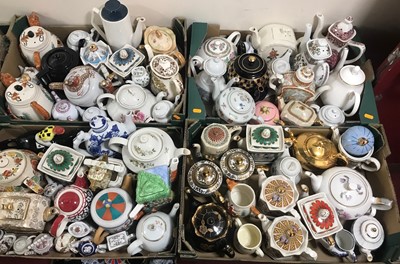 Lot 640 - Four boxes of mixed teapots