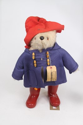 Lot 647 - A 1980s blond mohair Paddington Bear, in blue...