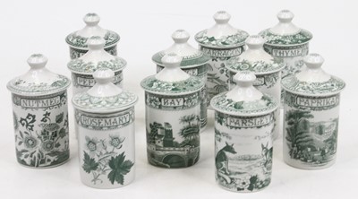 Lot 651 - A collection of Spode Archive green and white...