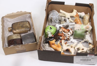 Lot 652 - A collection of pottery models of animals;...