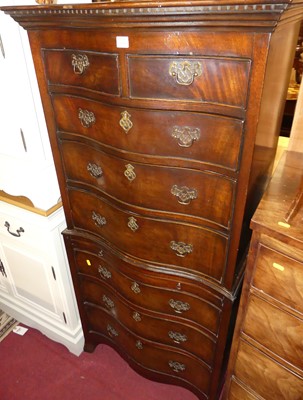 Lot 1289 - An early 20th century walnut serpentine front...