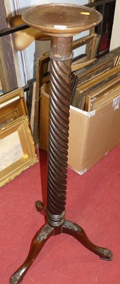 Lot 1310 - An early 20th century mahogany spiral turned...