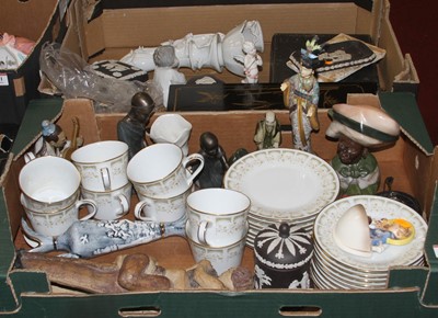 Lot 680 - Two boxes of mixed ceramics, to include...