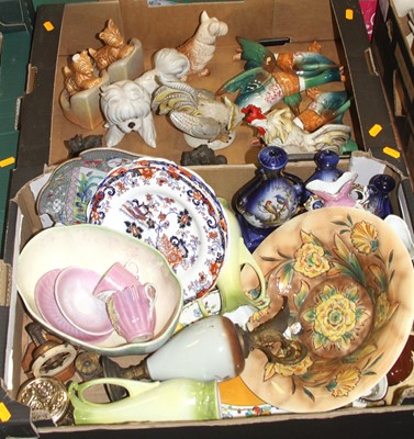 Lot 687 - Two boxes of mixed ceramics, to include...