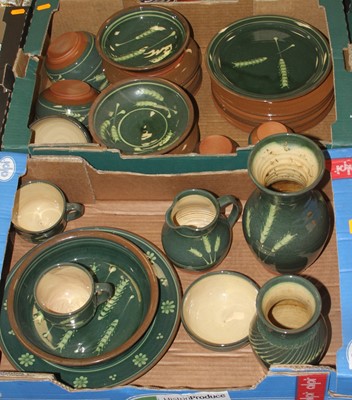 Lot 689 - A collection of green glazed tablewares, each...