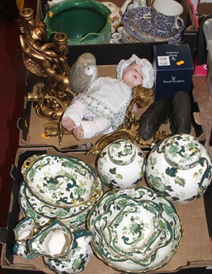 Lot 695 - Two boxes of ceramics, to include Mason's...