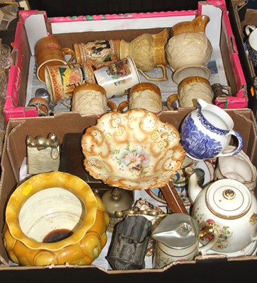 Lot 698 - Two boxes of mixed ceramics, to include a...