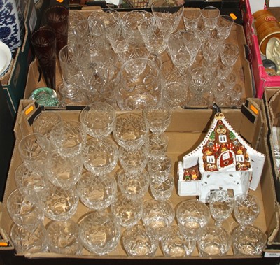 Lot 699 - Two boxes of crystal glassware, to include Stuart