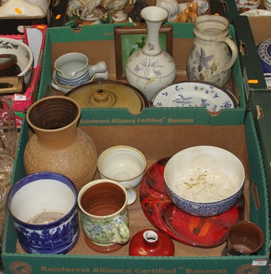 Lot 705 - Two boxes of mixed ceramics, to include a...