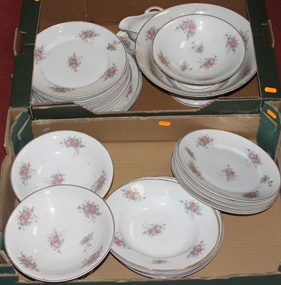 Lot 713 - A continental floral porcelain part dinner...