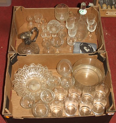 Lot 727 - Two boxes of mixed glassware, to include a...