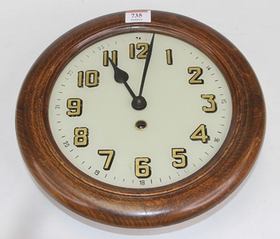 Lot 735 - An early 20th century beech wall clock, the...