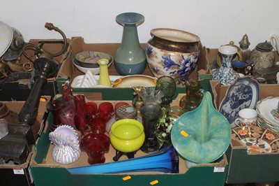 Lot 737 - Two boxes of mixed glassware and ceramics, to...