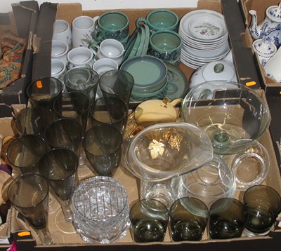 Lot 744 - Two boxes of glassware and ceramics, to...