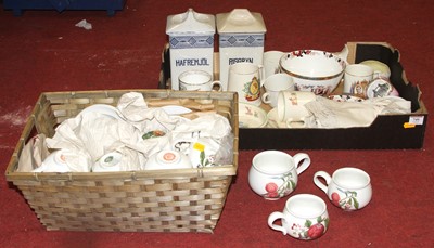 Lot 749 - Two boxes of ceramics, to include Portmeirion...