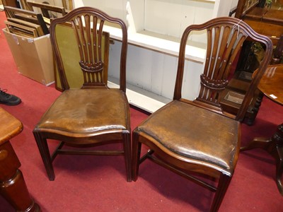 Lot 1316 - A set of five mahogany Hepplewhhite style...