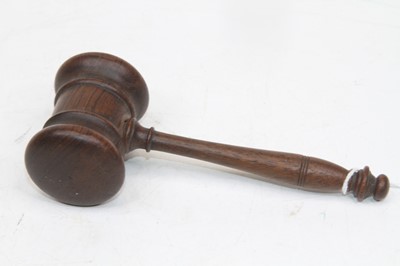 Lot 327 - A turned rosewood gavel, l.12.5cm