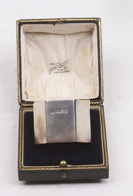 Lot 328 - A George V silver napkin ring, of hexagonal...