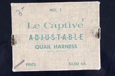 Lot 3493 - A No.1 Le Captive' Adjustable Quail Harness,...