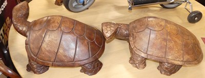 Lot 1323 - A pair of contemporary carved hardwood model...