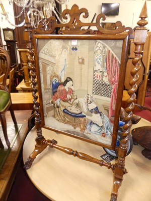 Lot 1326 - A mid-Victorian rosewood and needlework...