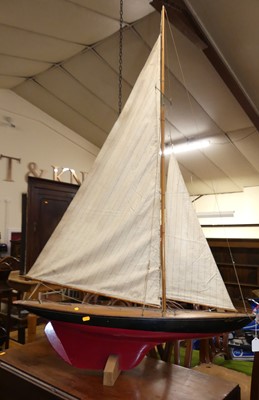 Lot 1327 - A scratch-built model pond yacht, with sail,...