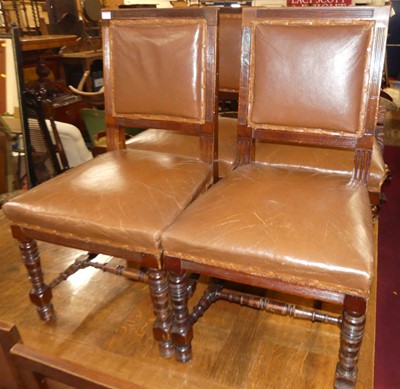 Lot 1373 - A set of eight  late Victorian walnut dining...