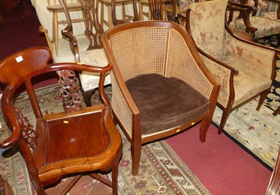 Lot 1396 - A contemporary hardwood and double split cane...