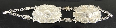 Lot 383 - A circa 1900 silver bracelet, arranged as two...