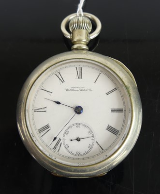 Lot 385 - A Waltham Watch Company gent's nickel cased...