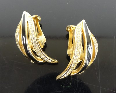 Lot 395 - A pair of Christian Dior gilt metal and paste...