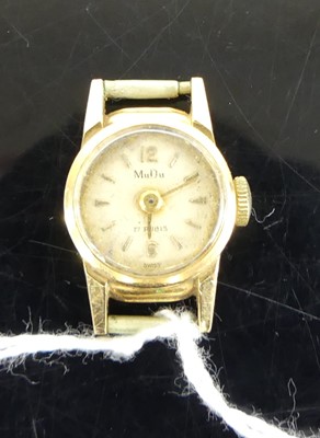 Lot 404 - A lady's MuDu 18ct gold cased manual wind...